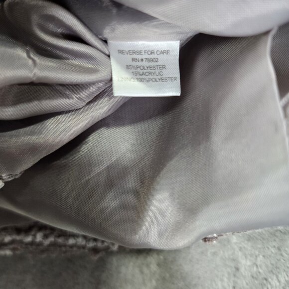 Womens Patchington Gray Striped Full Zip Jacket Long Sleeve Polyester Blend M - Picture 3 of 7